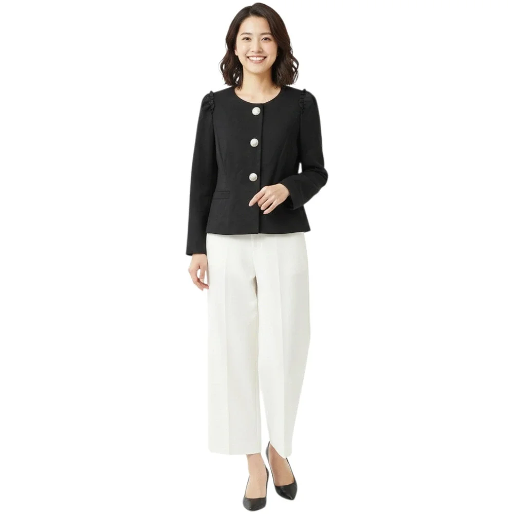 Kate Spade Womens Blazer Size 6 Black Quiet Luxury Chic Crystal Button Jacket - Picture 2 of 11